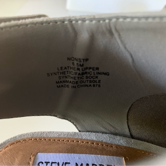 Steve Madden Nonstp Heel Grey Suede Block Heel Sandals Women’s Size US 6.5 M - Picture 8 of 10
